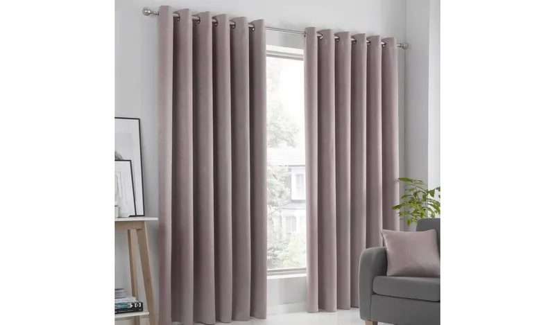 Fusion Strata Dim Out Woven Eyelet Curtains