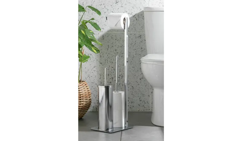 Argos Home 3-in-1 Toilet Roll Holder - Chrome