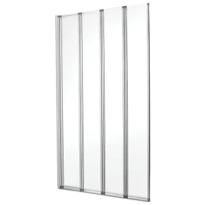 Wickes Silver Effect Frame 4 Fold Bath Screen - 1400 x 840mm
