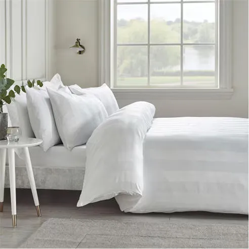Catherine Lansfield Soft Satin Stripe Duvet Cover Set