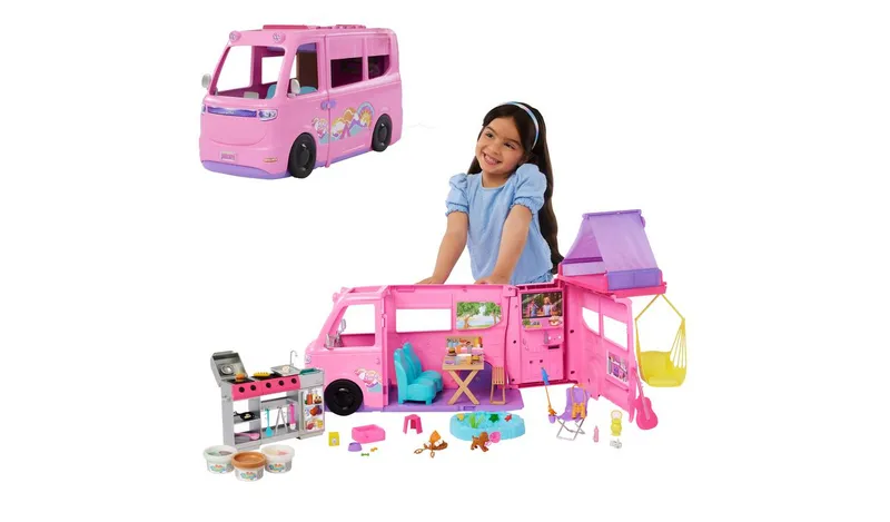 Barbie Dream Camper Playset with Roof Tent & Swing