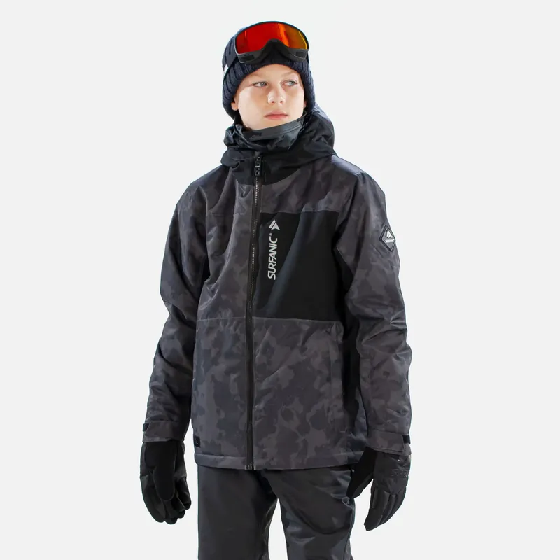 SURFANIC Misfit Map Boys Ski Jacket Black