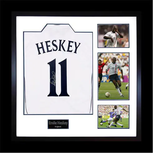 The Fan Cave Emile Heskey Signed England Shirt Elite Frame