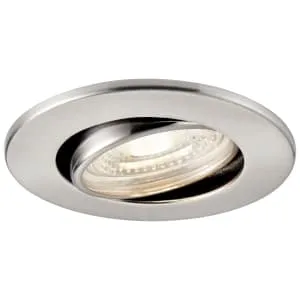 Saxby Integrated LED Fire Rated Adjustable Cool White Dimmable Downlight - Brushed Nickel