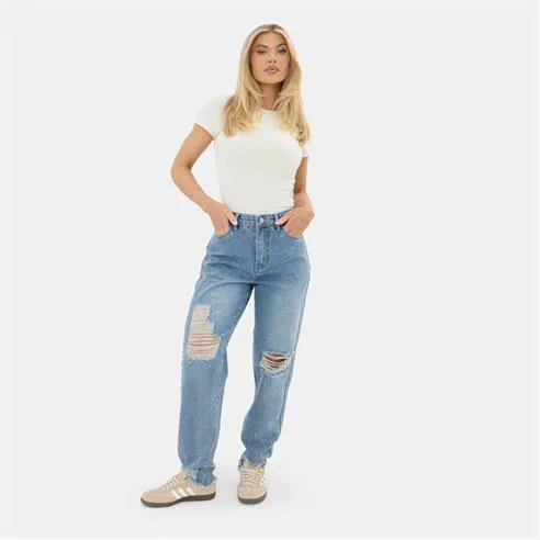 I Saw It First Womens Cotton Straight Leg Jeans