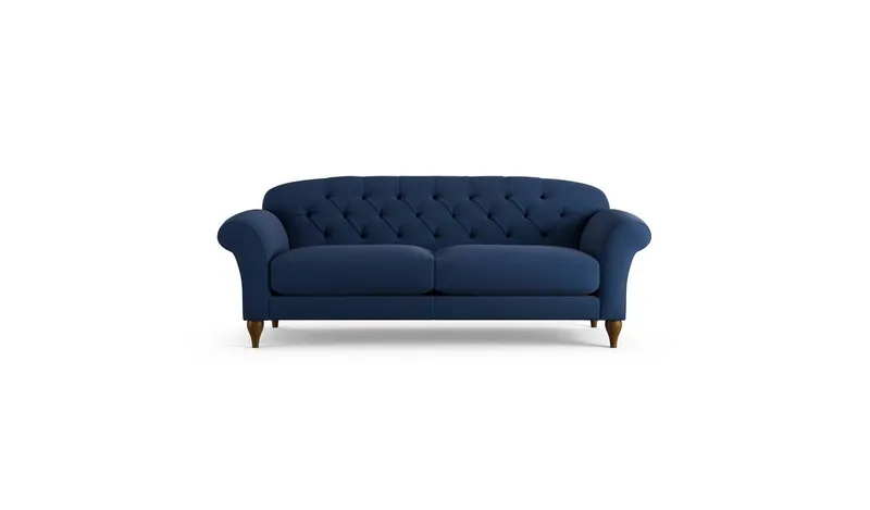 Habitat Brooker Fabric 4 Seater Sofa - Blue - Dark Leg