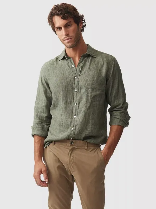 Rodd & Gunn Coromandel Linen Slim Fit Long Sleeve Shirt