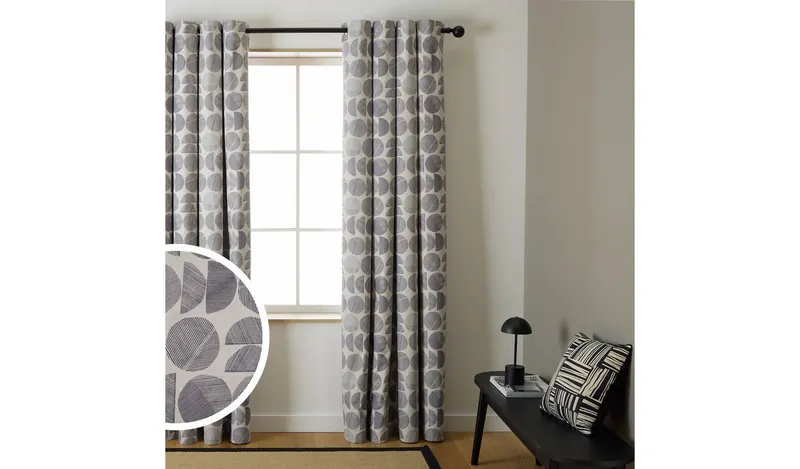 Habitat Circles Blackout Eyelet Curtain