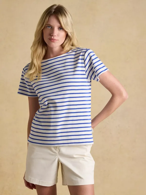 Joules Harbour Breton Stripe T-Shirt, Blue