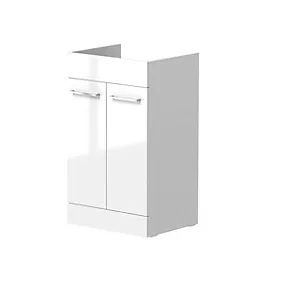 Cosmos 500 Standard Gloss White Freestanding Bathroom Vanity unit (H) 848mm (W) 510mm