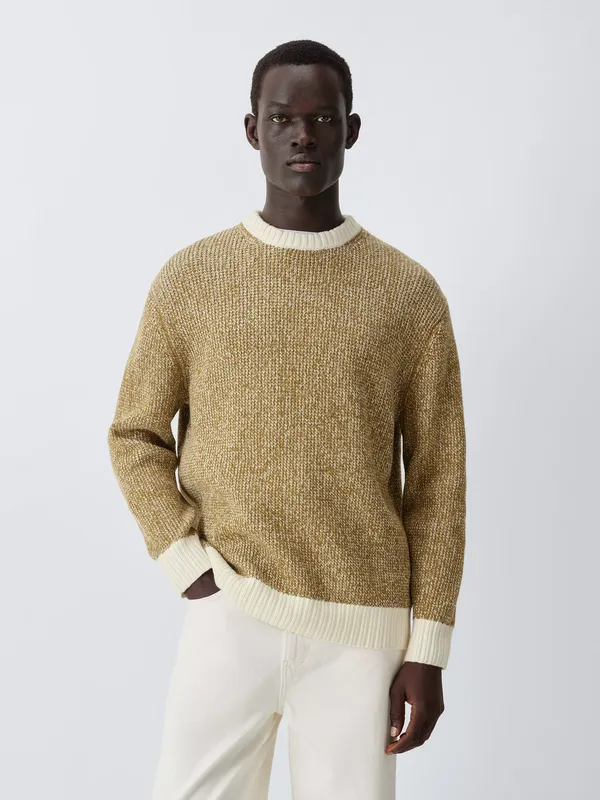 John Lewis Plated Waffle Knit Crew Neck Jumper