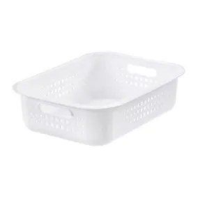 SmartStore Nordic White Plastic Stackable Storage basket (H)10cm (W)28cm (D)37cm