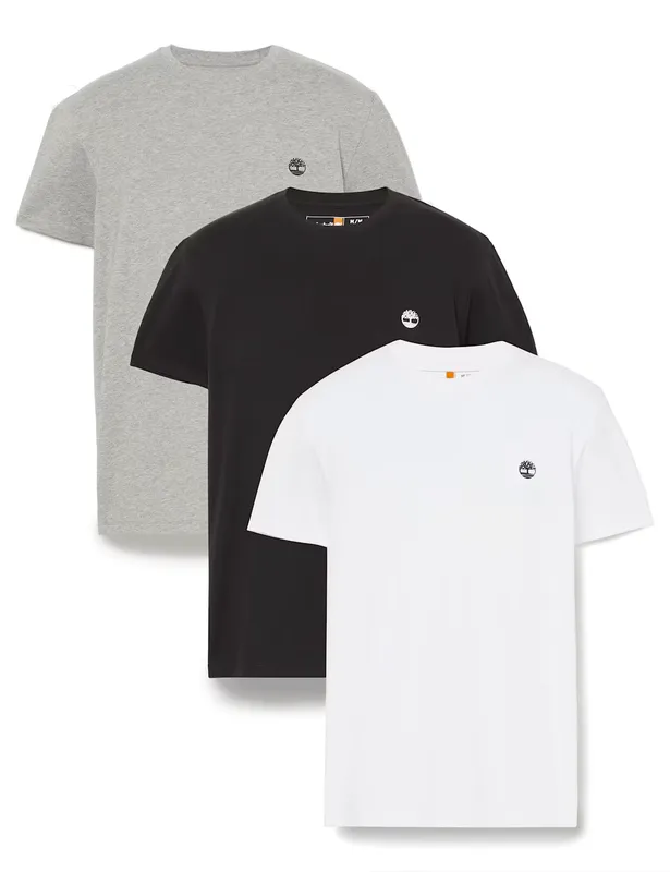 Timberland 3 Pack Slim Fit Pure Cotton T-Shirt