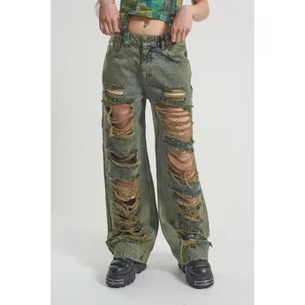 The Ragged Priest Womens Dirty Wash Release Wide Leg Jeans