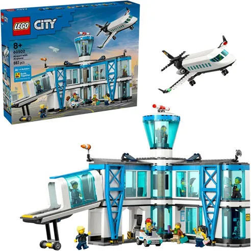 LEGO City Airport with Airplane - Toy Model Kit - 60502