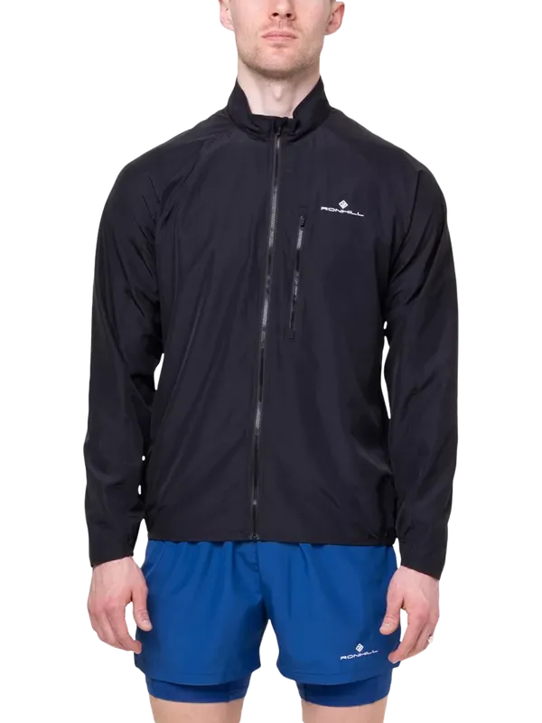 Ronhill Men's Core Running Jacket, Black/Bright White
