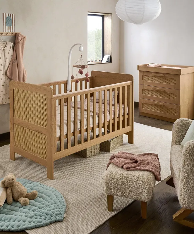 Mamas & Papas Esna 2 Piece Cotbed Set with Dresser Changer - Rattan