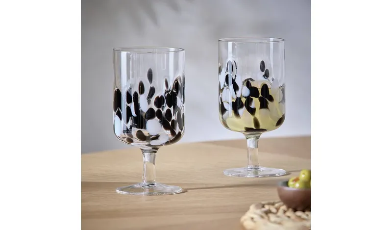 Habitat Confetti Set of 2 White Wine Glasses 