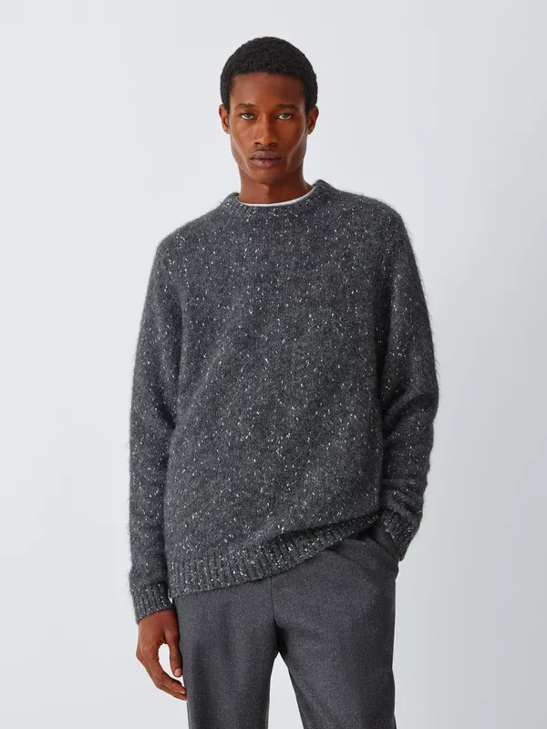 John Lewis Crew Neck Alpaca Blend Jumper, Charcoal