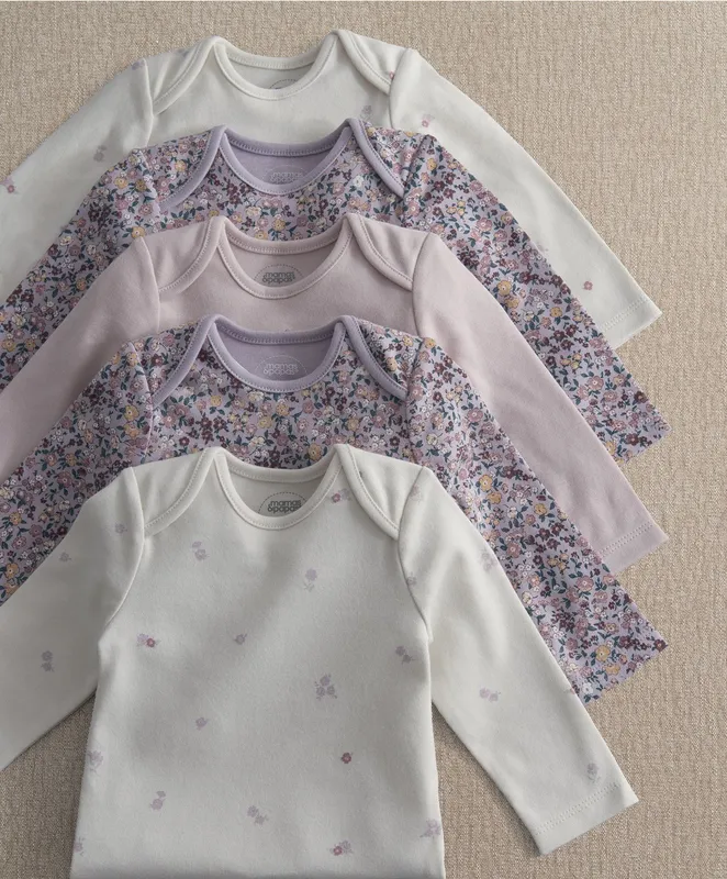 Mamas & Papas Vintage Floral Bodysuits (Pack of 5)