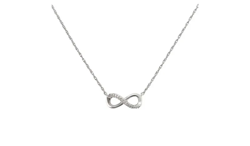 Revere Sterling Silver Diamond Infinity Necklet