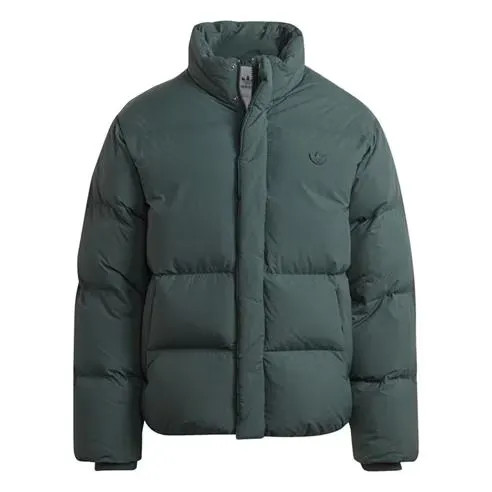 adidas Originals Men's Down Storm Flap Stand Collar Long Sleeve Short Puffer Jacket