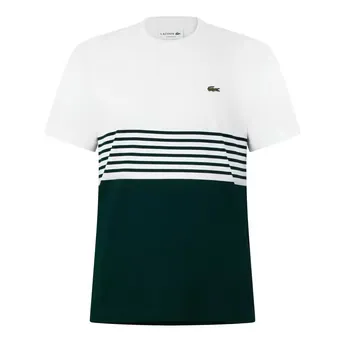 Lacoste Men's Colour Block Cotton Crew-Neck Short-Sleeve T-Shirt