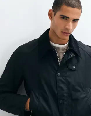 Ashby wax jacket in black/classic