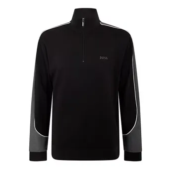 Boss Men's BW Tracksuit 1/4-Zip Cotton Fleece Top