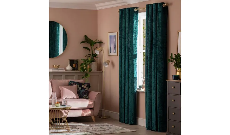 Argos Home Crushed Velvet Fully Lined Eyelet Curtains