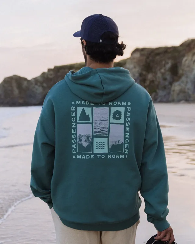 Passenger Clothing Snapshot Cotton Relaxed Fit Hoodie - Deep Ocean