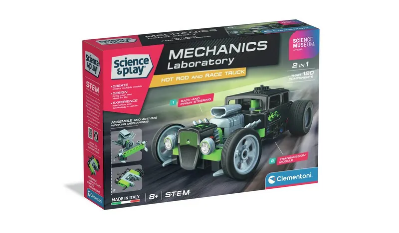 Clementoni Mechanics Lab Hotrod & Rocket Toy Truck