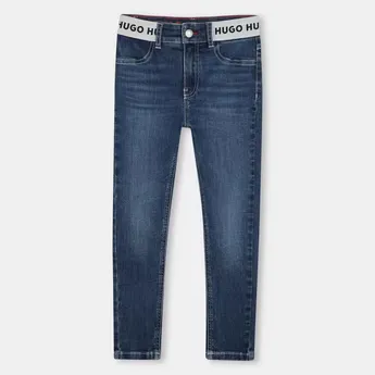 Hugo Kids' Logo Tape Skinny Fit Stretch Denim Skinny Jeans
