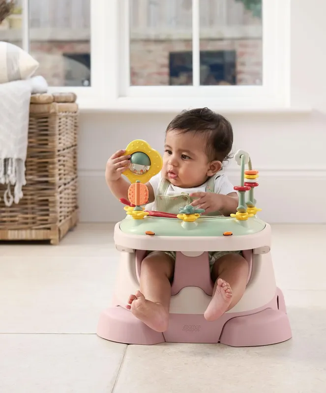 Mamas & Papas Bug 3-in-1 Floor and Booster Seat with Activity Tray - Blossom