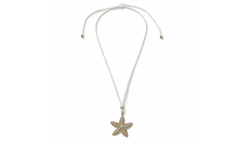 Freedom White Cord Starfish Pendant Necklace