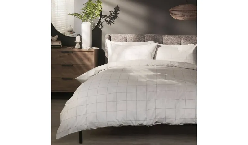 Habitat Country Grid Grey Bedding Set
