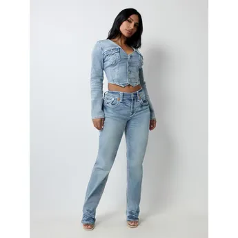 True Religion Women's Ricki Relaxed Straight Leg Jeans