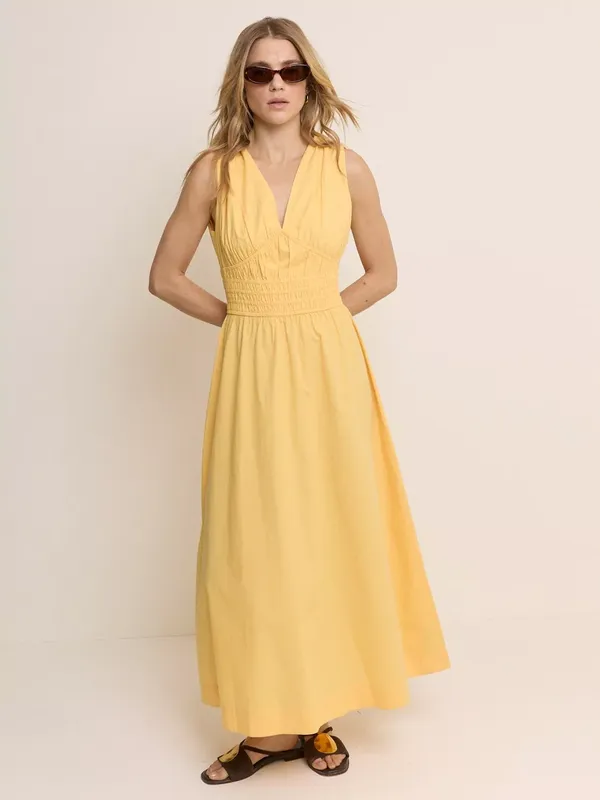 Nobody's Child Angelica Sleeveless Cotton Midi Dress, Yellow