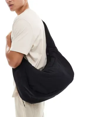 oversized crossbody sling bag in black