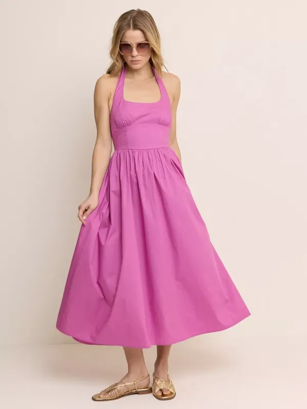 Nobody's Child Hallie Halterneck Midi Dress, Pink
