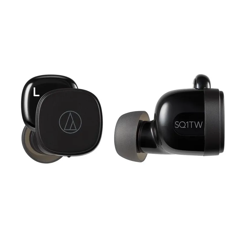 Audio Technica ATH-SQ1TW Earbud Noise-Cancelling Bluetooth Earphones - Black – Refurbished, Excellent