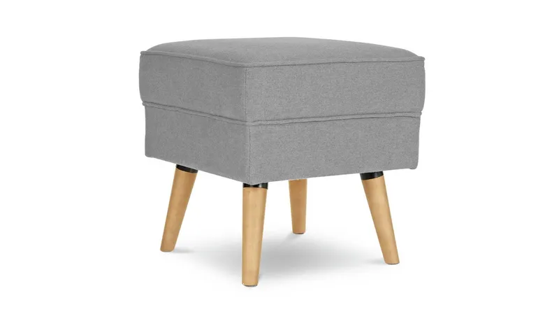Habitat Callie Fabric Footstool - Light Grey