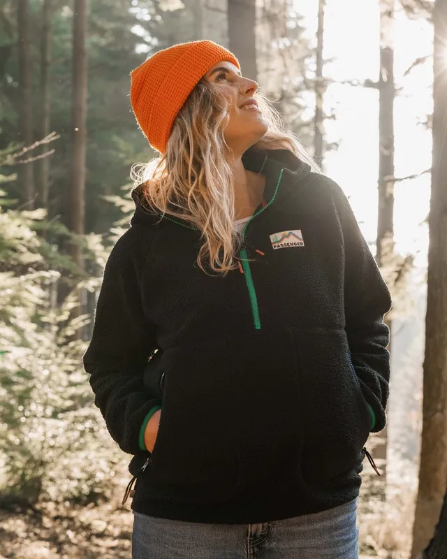 Passenger Clothing Maine 1/2 Zip Sherpa Fleece - Black