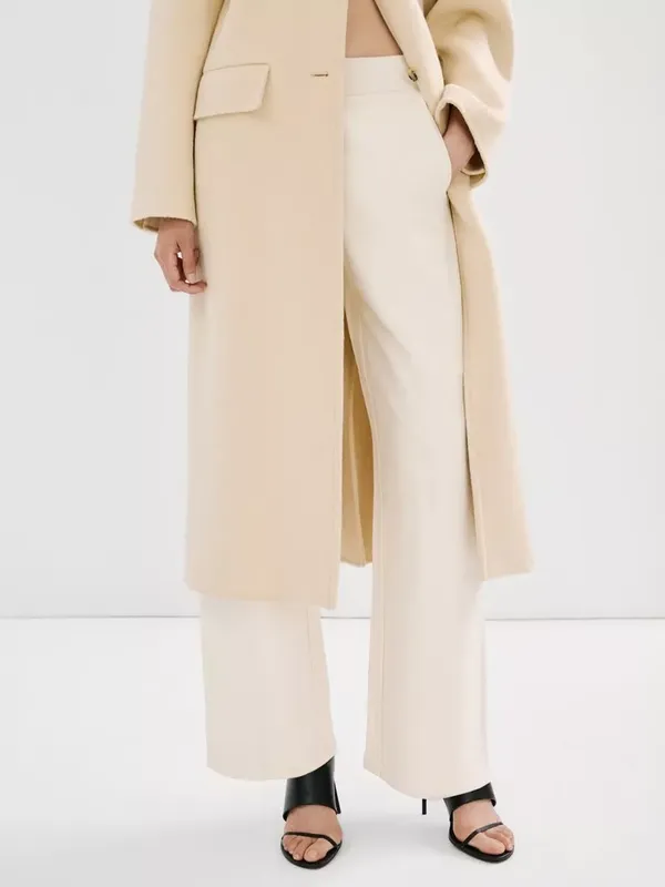 Mango Kora Mid Rise Trousers, Butter