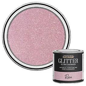 Rust-Oleum Ultra Shimmer Rose Glitter effect Mid sheen Multi-surface Topcoat Paint glitter, 250ml
