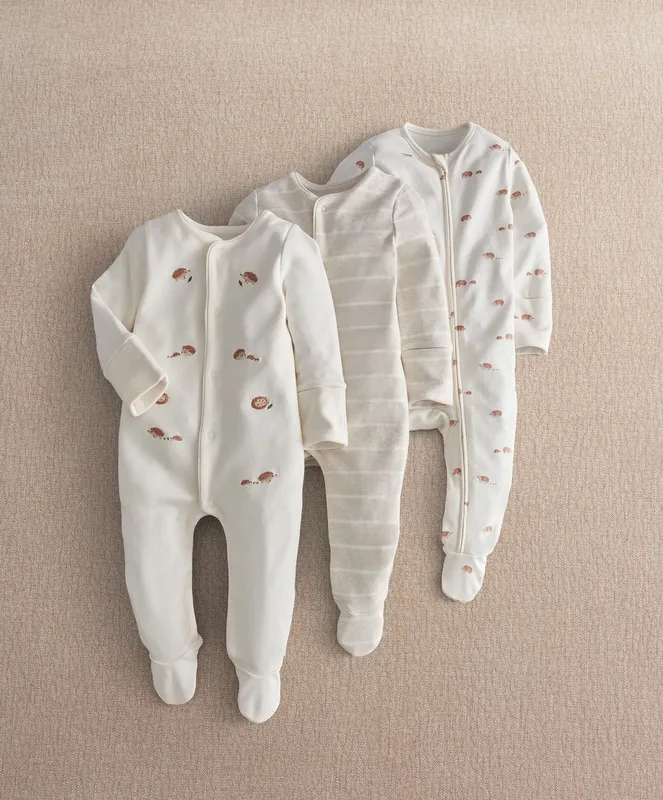 Mamas & Papas Hedgehog Sleepsuit (Pack of 3)