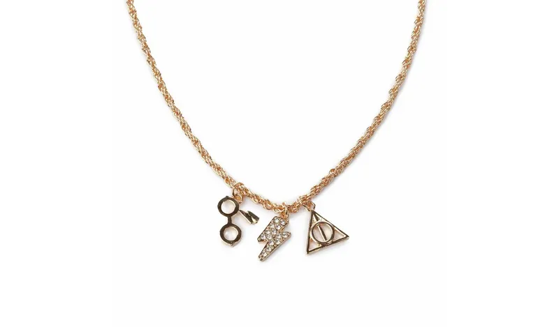Custard London Gold Tone Harry Potter Charm Necklace