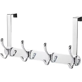 GoodHome Ormara Silver 4 Hook rail (H)189mm