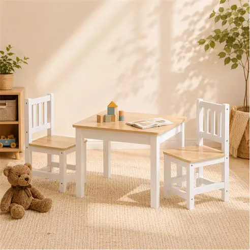 Tooky Toy Wooden Kids Table and 2 Chair Set