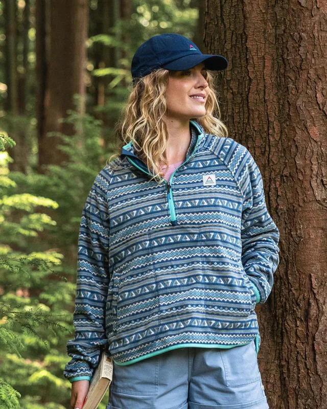 Passenger Clothing Sorrel Polar Fleece - Geo Stripe Dark Denim